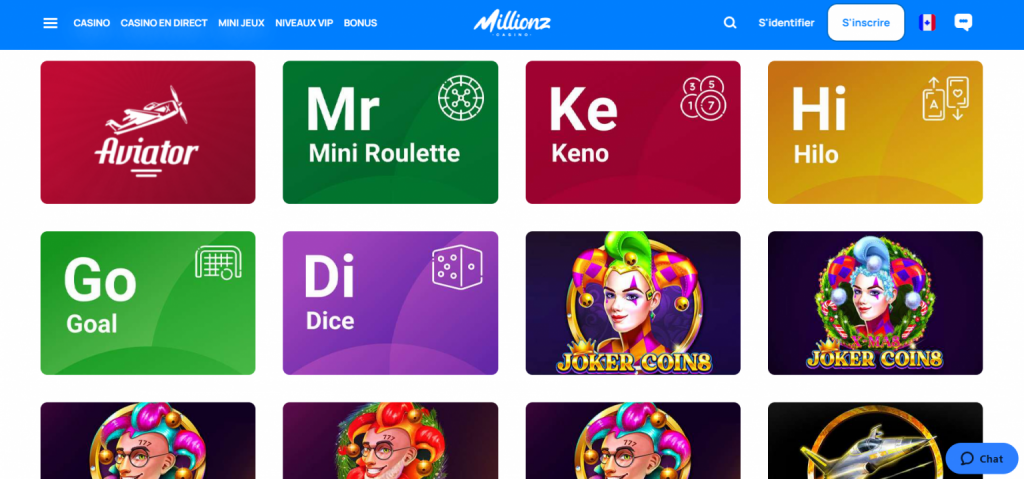 jeux millionz casino